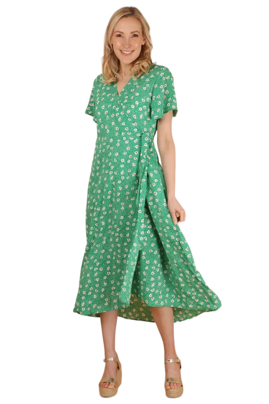 Daisy spot wrap dress - in three colours