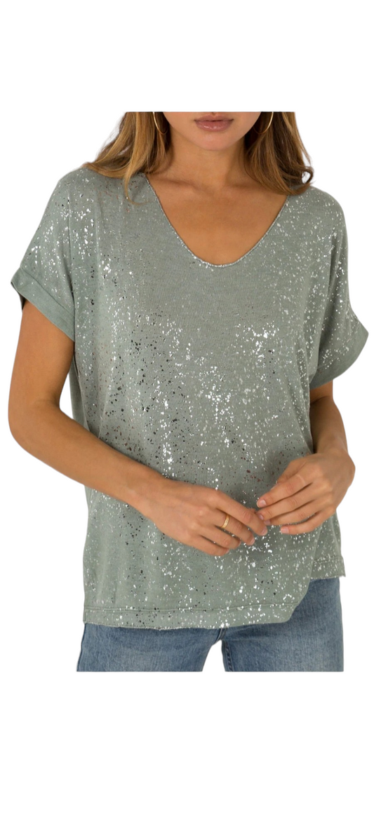 Silver splat tee - in two colours