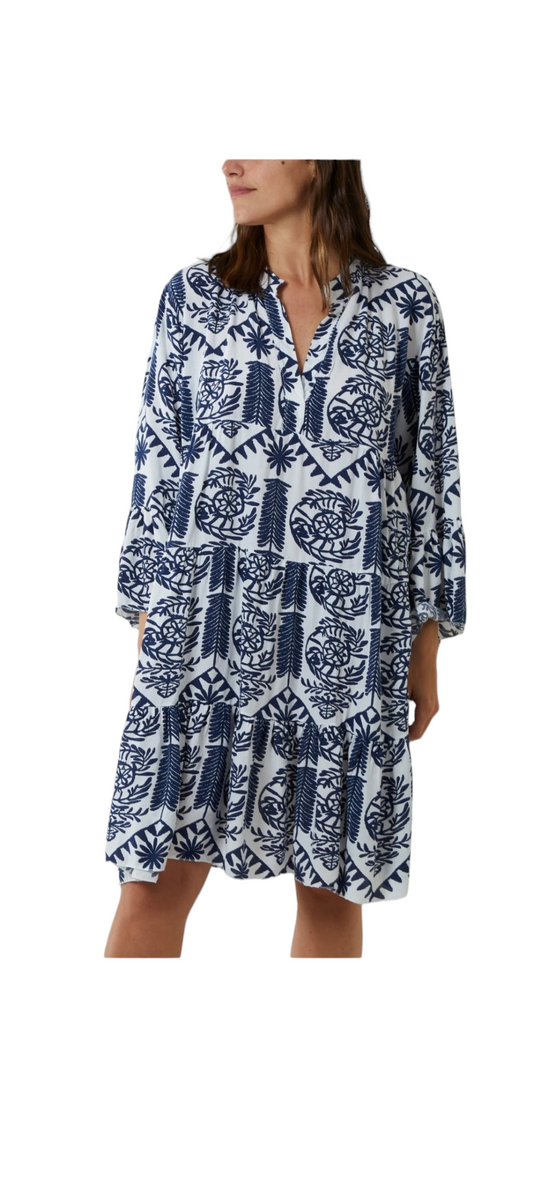 Tiered smock print dress - in six colours