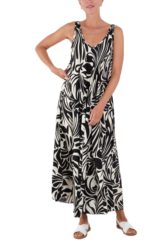 Tropical print strap maxi dress - in six colours