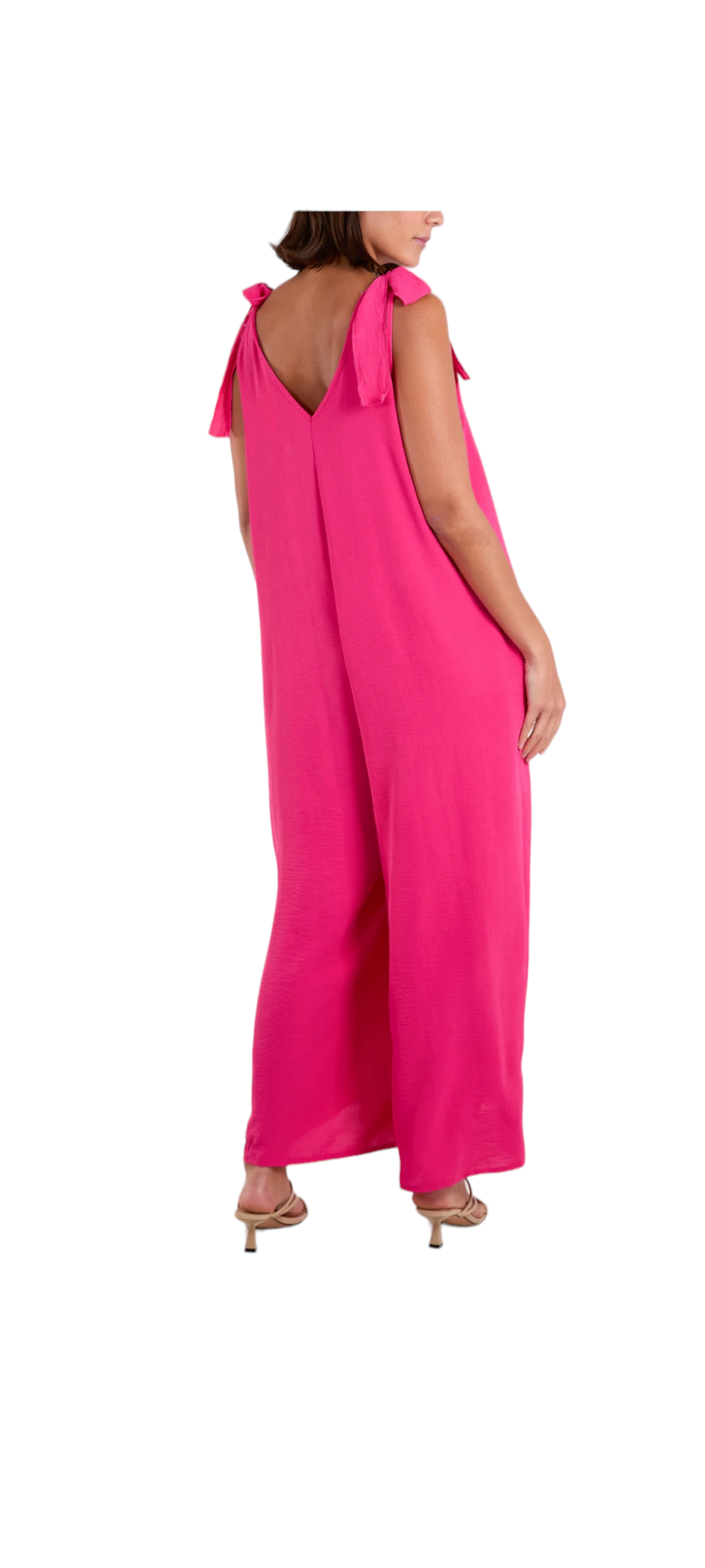 Wideleg jumpsuit with tie straps - in five colours