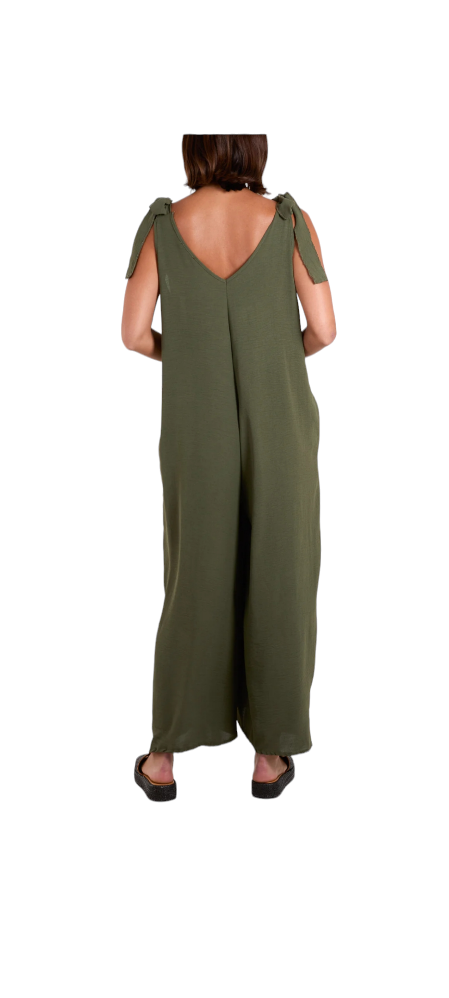 Wideleg jumpsuit with tie straps - in five colours