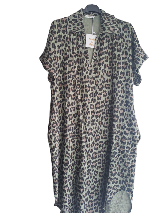 Edinburgh leopard dress with pockets - in four colours