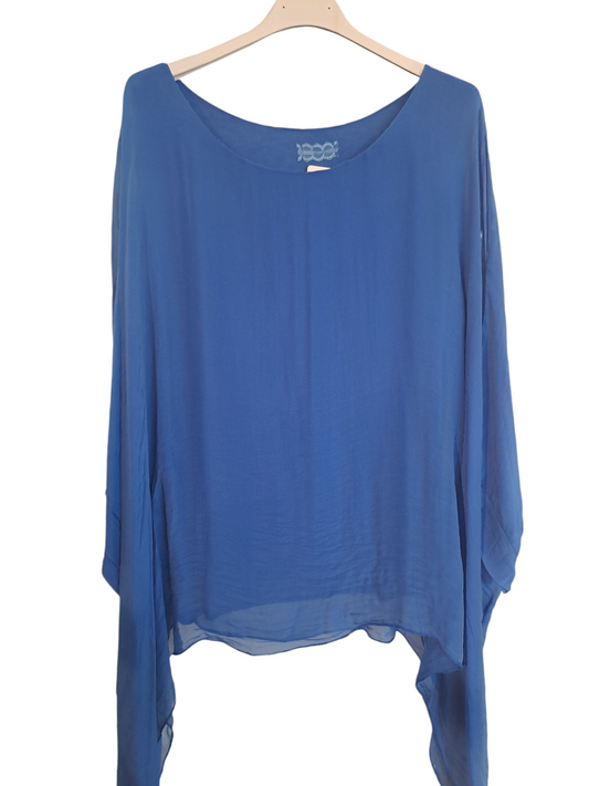 Plain silk mix blouse - in five colours