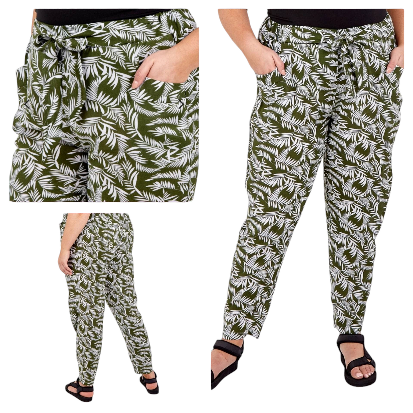 Plus size summer print trousers