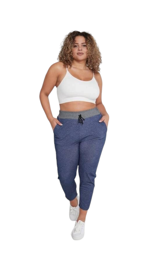 Curve plus size thin summer joggers, full length straight leg