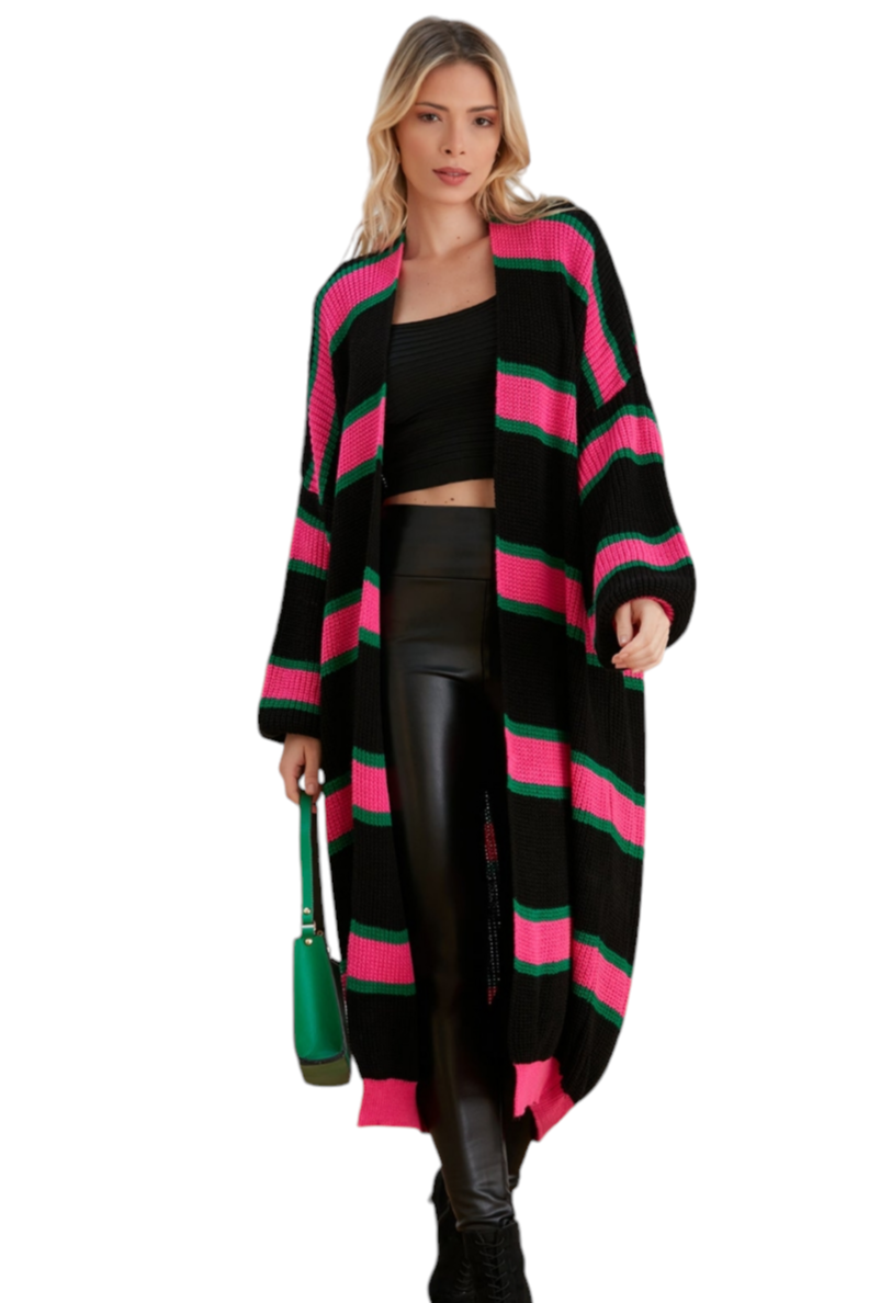 Cally pink striped cardigan