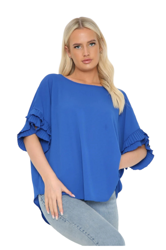 Adele frill sleeve top - in five colours