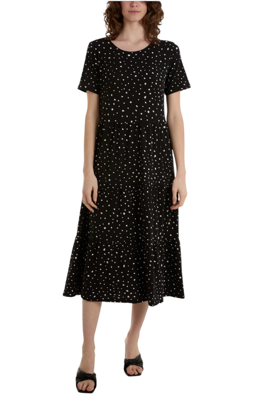 Tiered spotty dress - in five colours