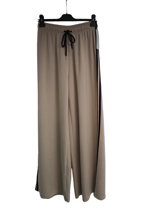 Wide leg joggers with side stripes