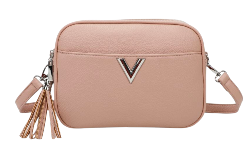 V crossbody bag with plain strap in four colours