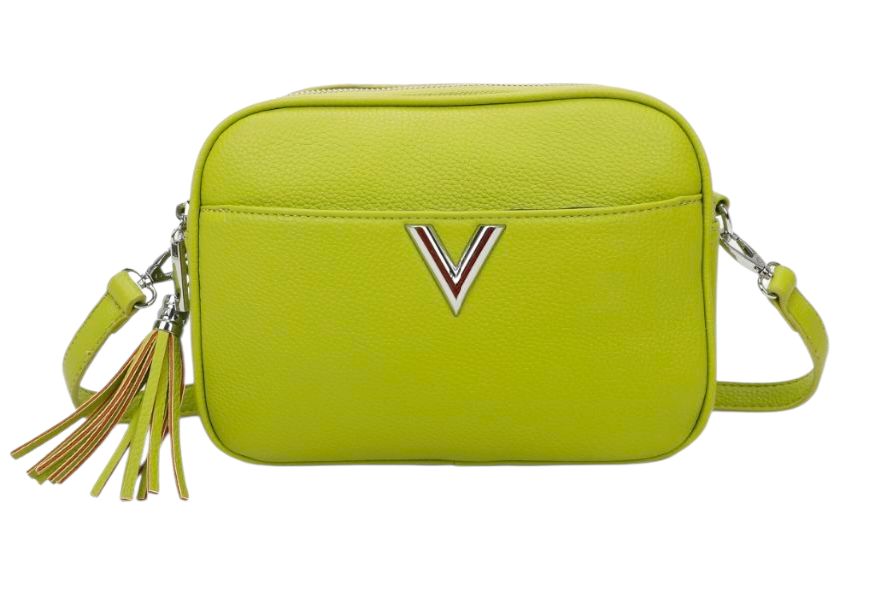 V crossbody bag with plain strap in four colours