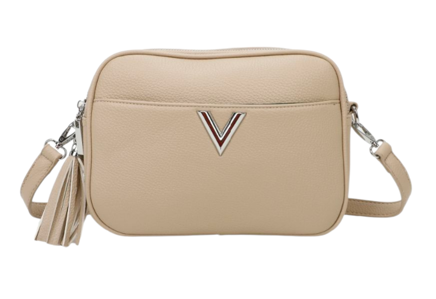 V crossbody bag with plain strap in four colours