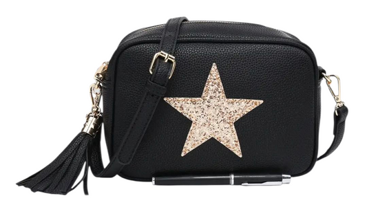 Vegan crossbody sparkle star bag in seven colours