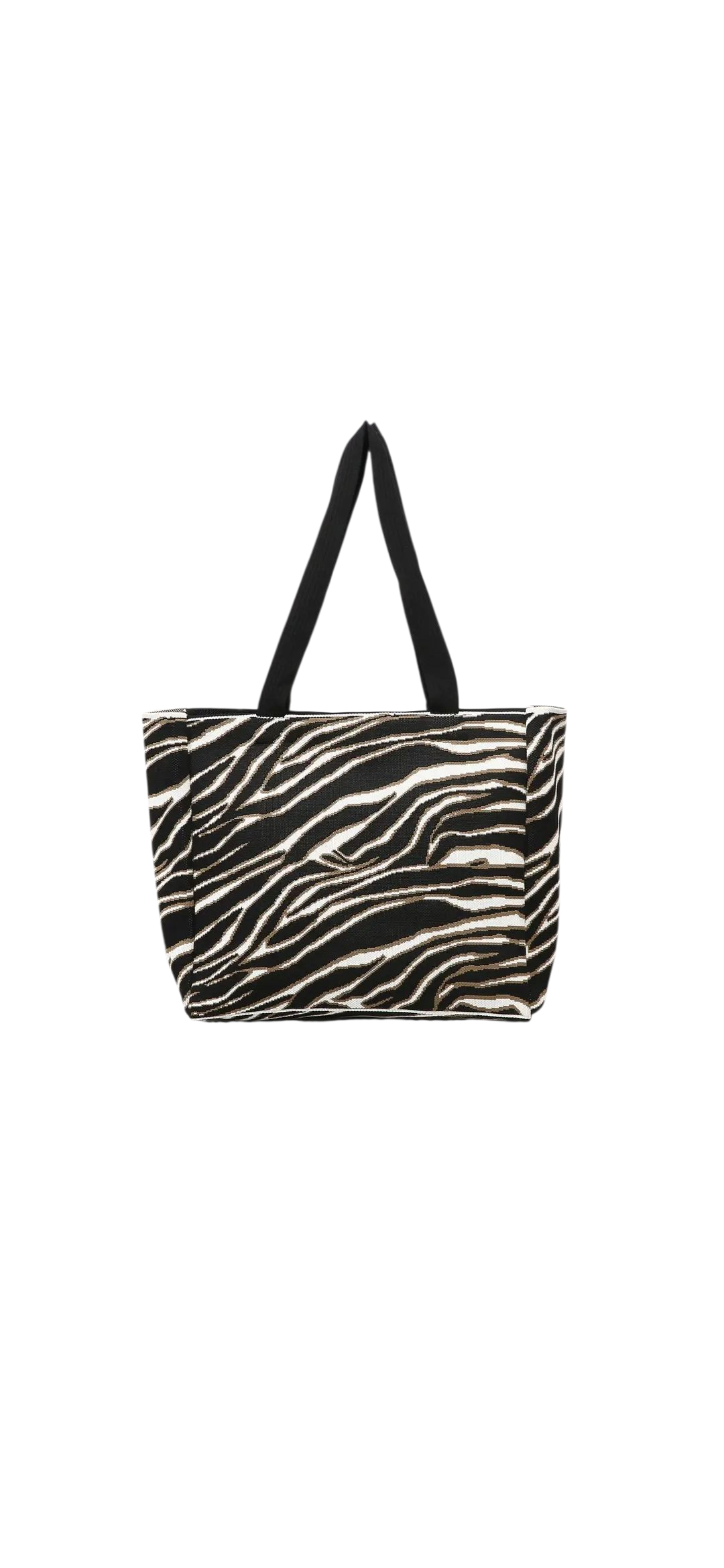 Zebra fabric shopper bag in green, brown and black zebra print