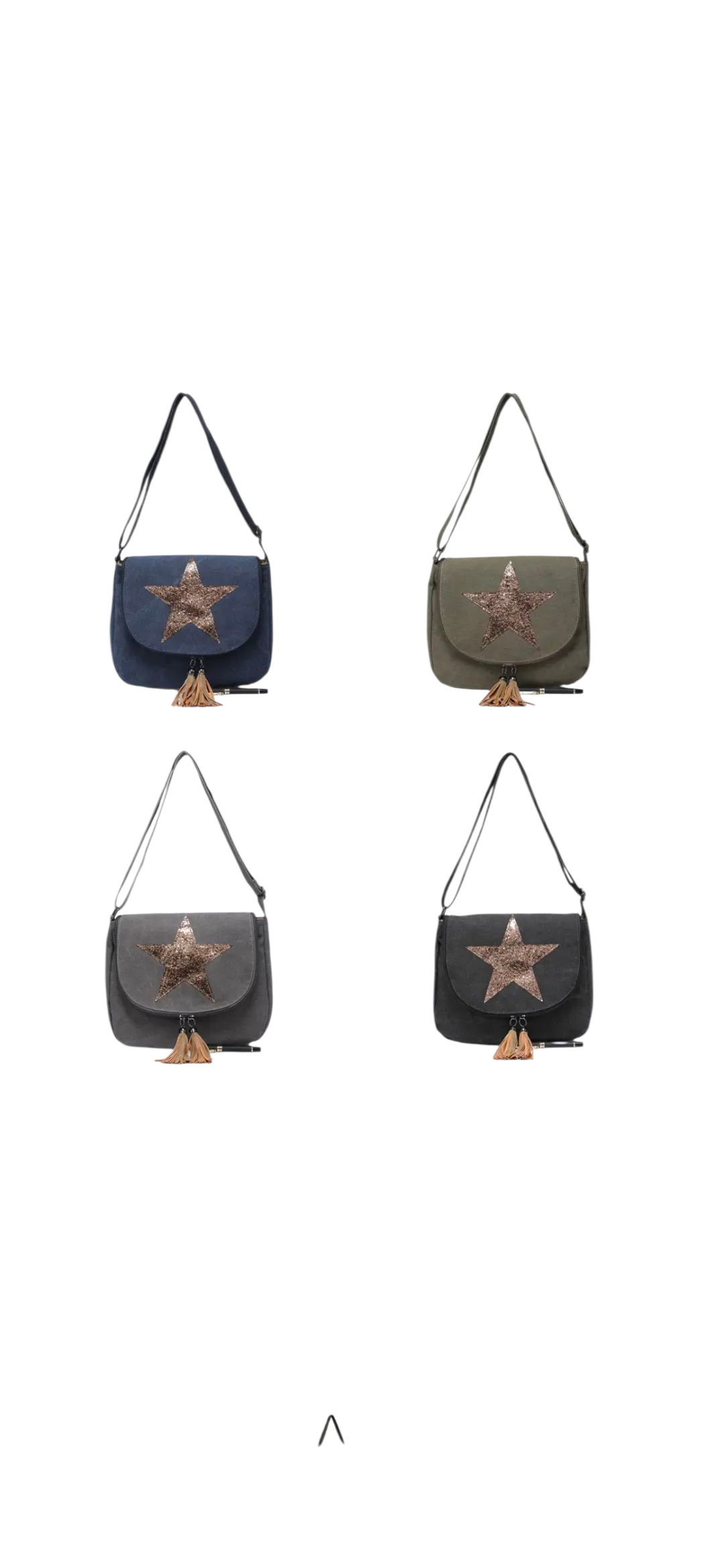 Crossbody shimmer star satchel bag in four colours
