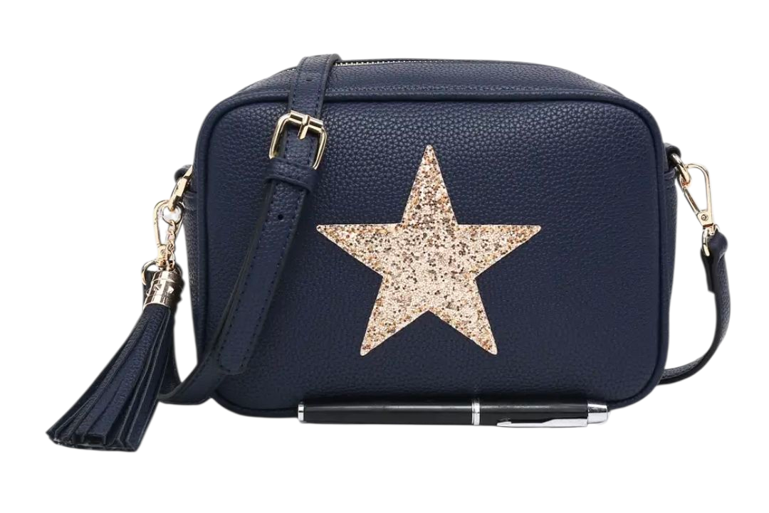 Vegan crossbody sparkle star bag in seven colours