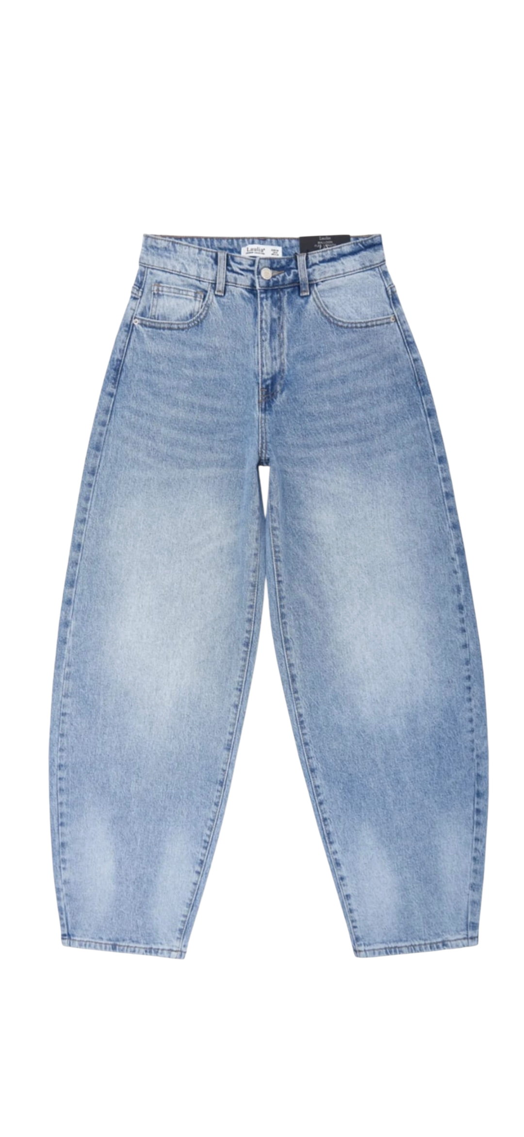 Barrel leg jeans in mid wash