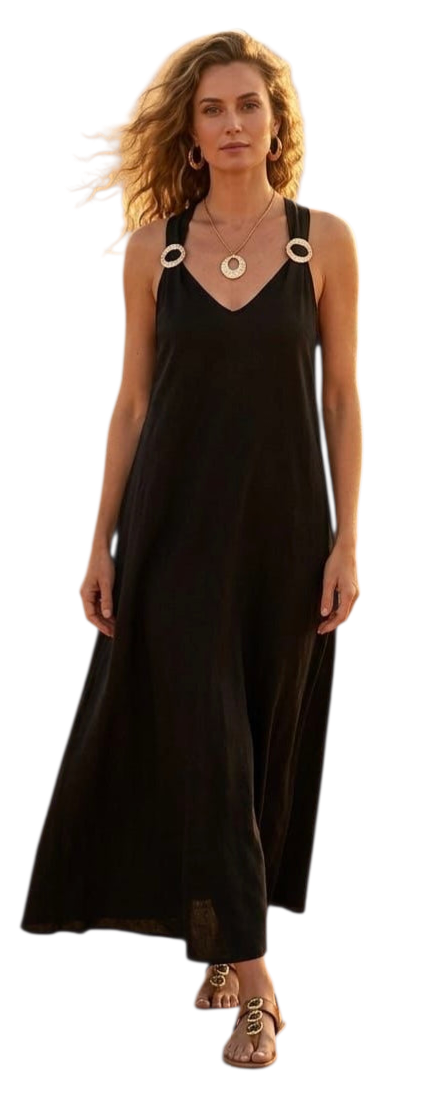 Gold buckle maxi dress in five colours