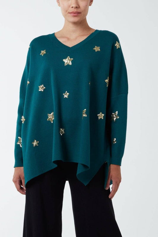 Supersoft jumper with sequin star detail