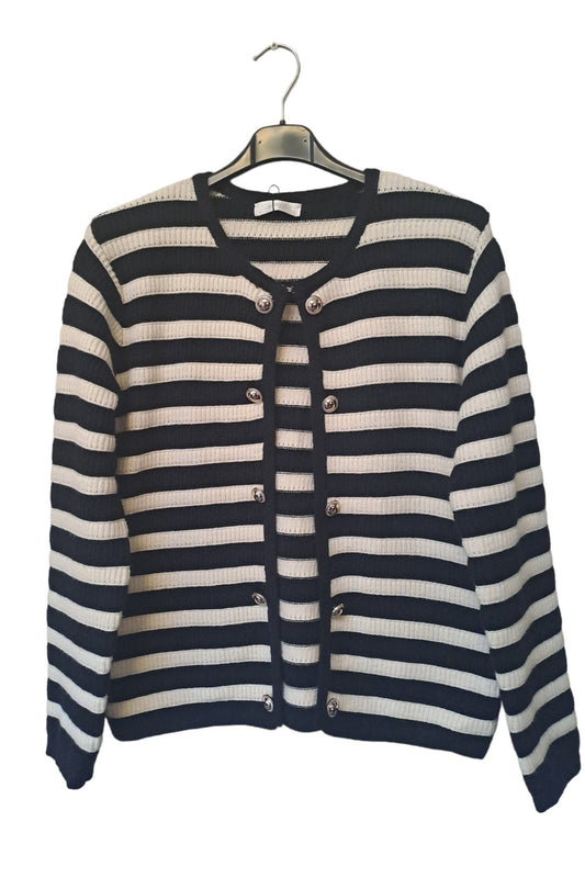 Black & white striped cardi