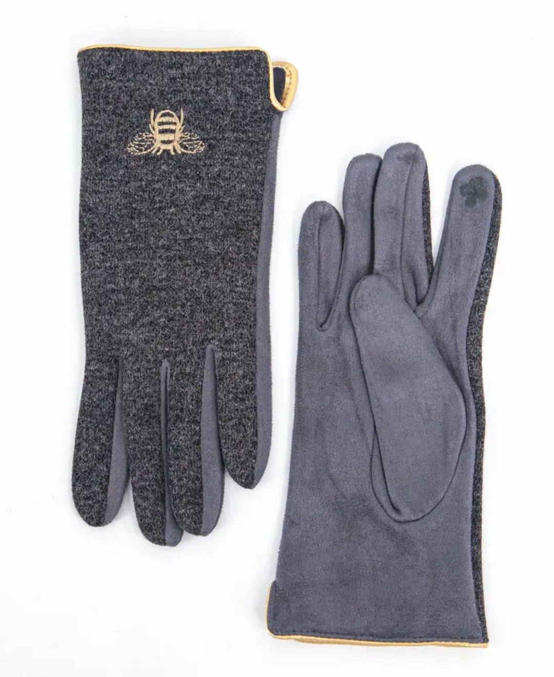 Bumblebee gloves in grey