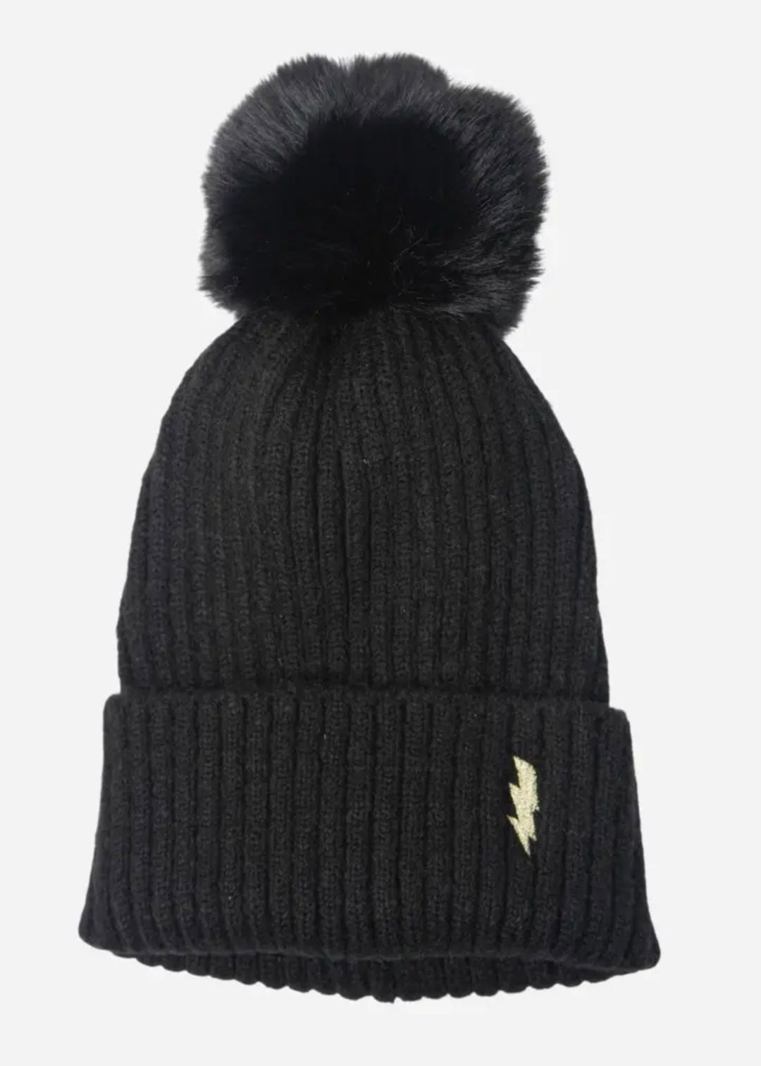 Lightening bolt bobble hat